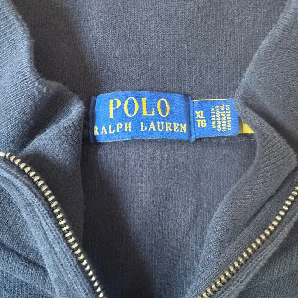 Polo Ralph Lauren black quarter zip knit mock neck‎ mens sweater SIZE XL